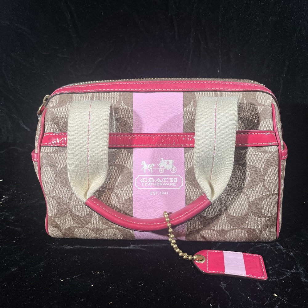 Coach Heritage Stripe Satchel Bag